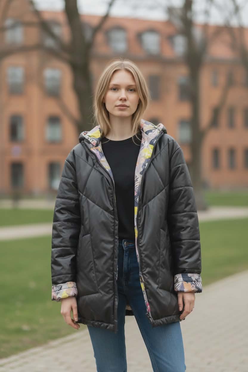 Plius dydžio striukė Janiee - dvipusė.