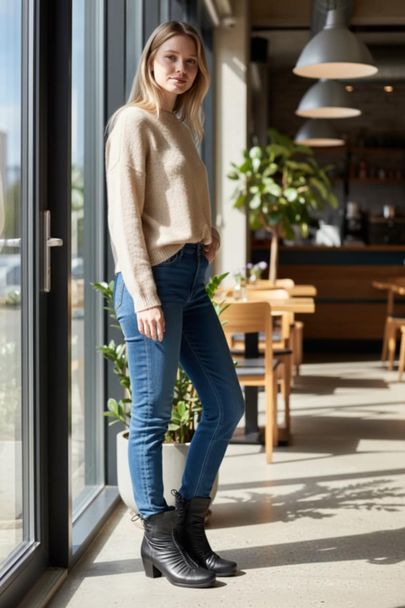 Moteriški odiniai juodi aulinukai su mutonu- MONA LISA.