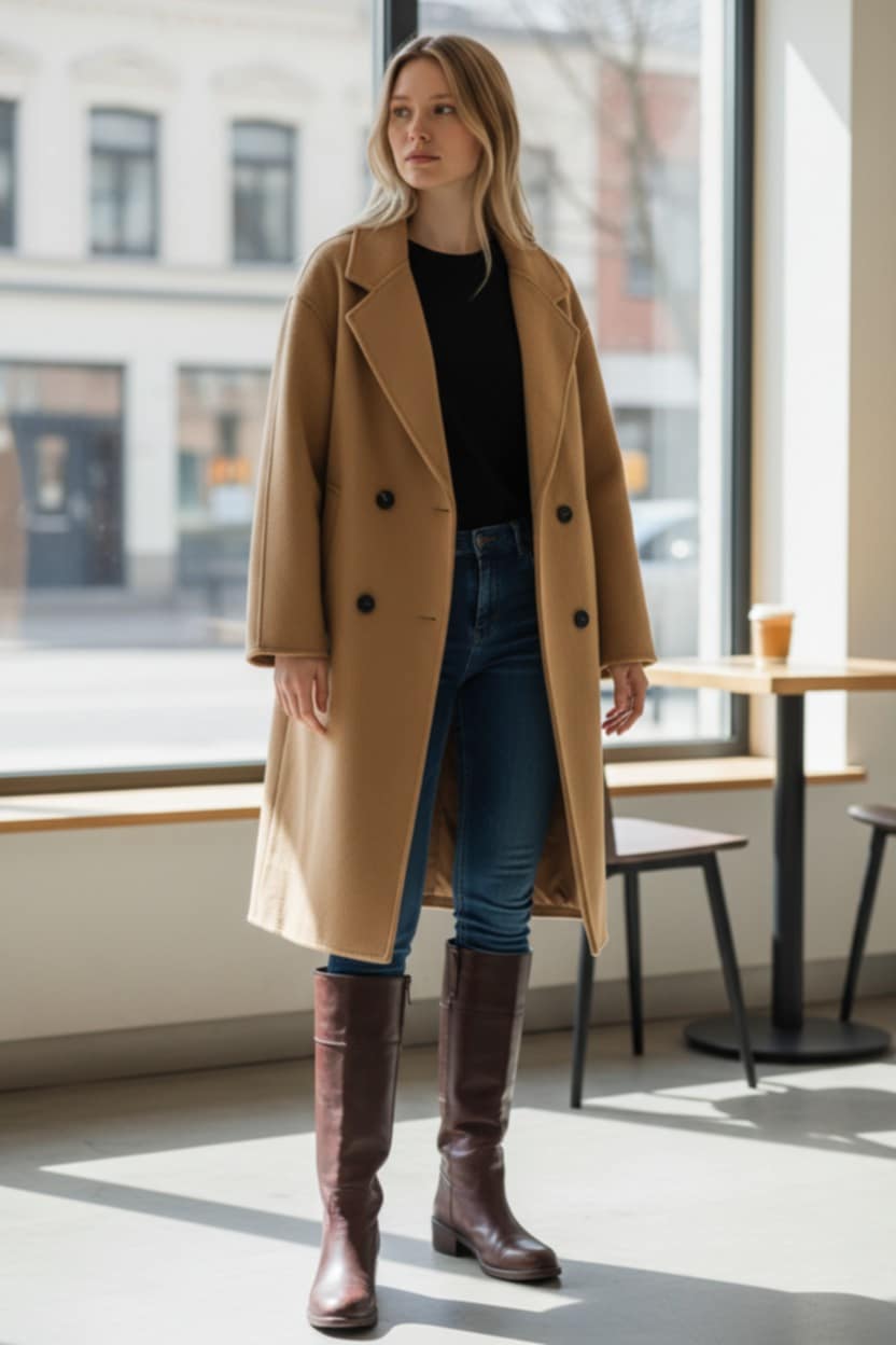 Pavasario camel paltas classic - Gelsvas.