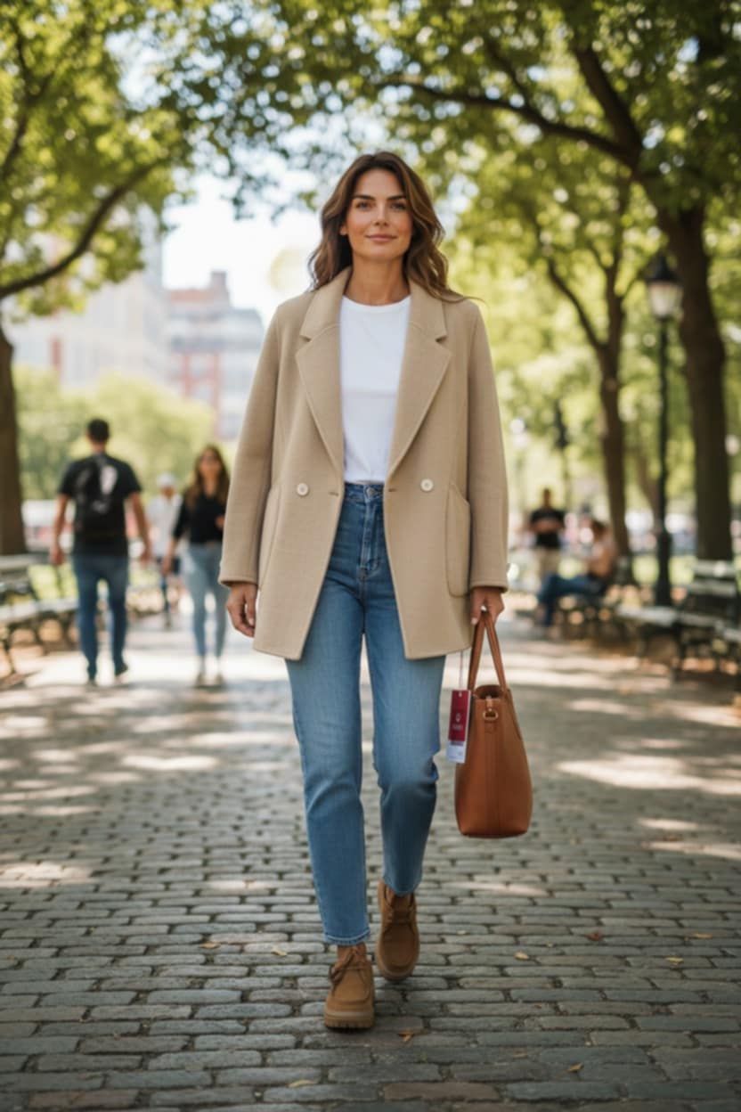 Pavasario gelsvas puspaltis-švarkelis FASHION - Dvibortis