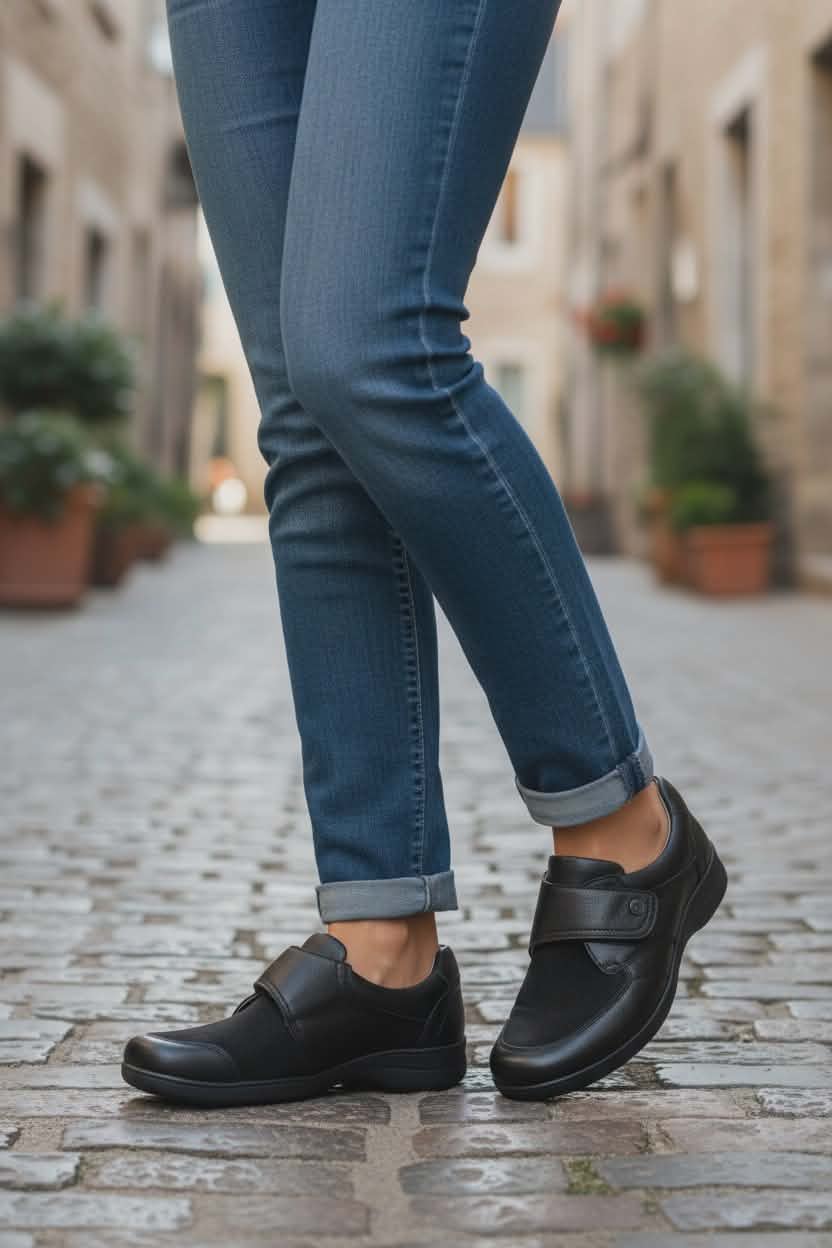 Odiniai juodi pilnapadžiai bateliai- CAPRICE.