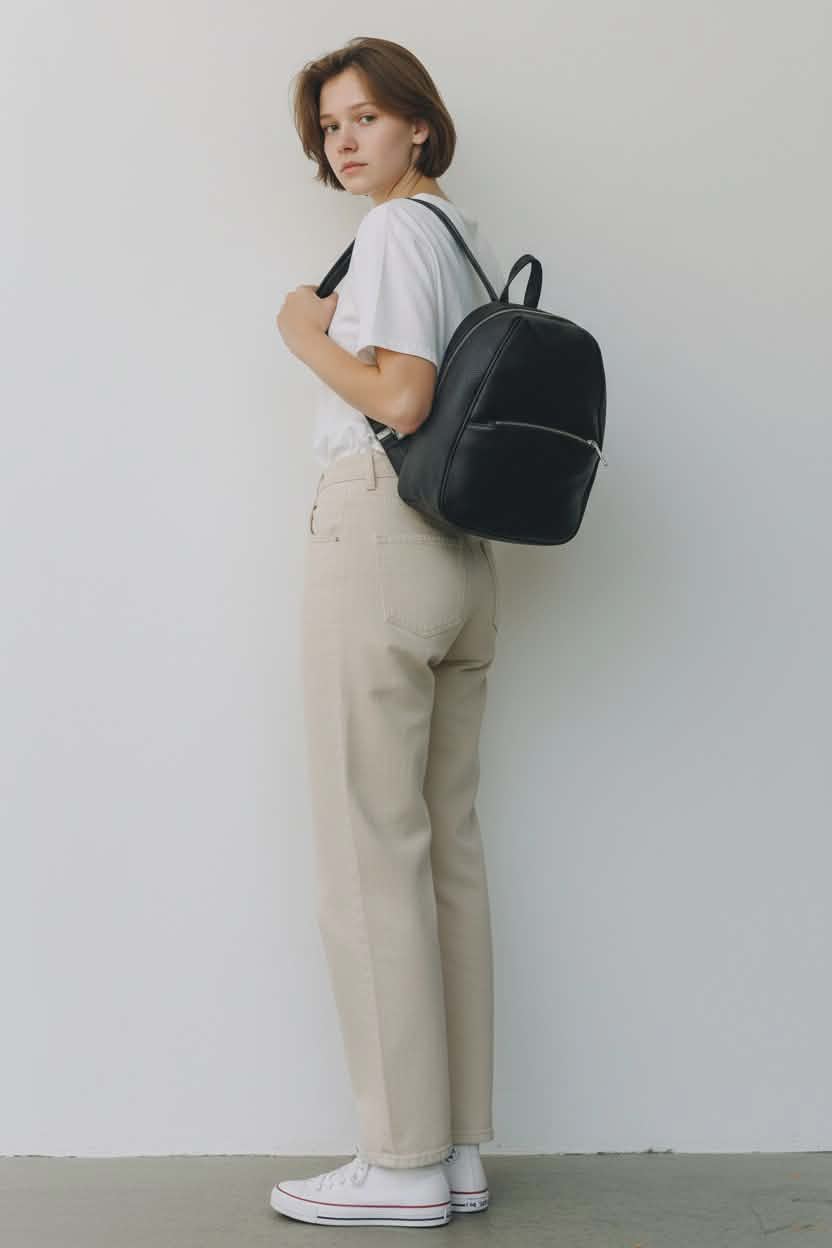 Odinė kuprinė B.in Pelle- Juoda.